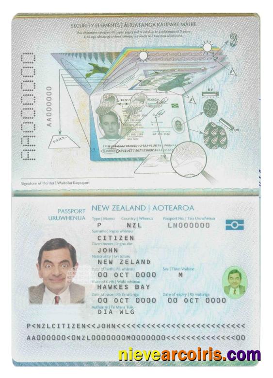 New Zealand passport 2009-2016